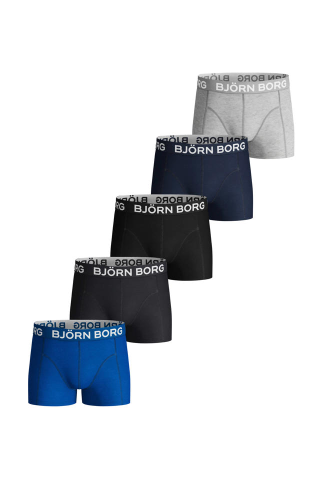 Promotie salon backup Björn Borg boxershort - set van 5 blauw/zwart/grijs | kleertjes.com