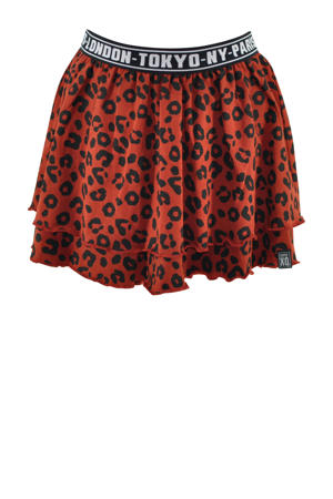 rok Inge met panterprint zwart/rood