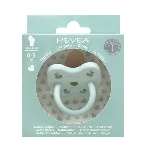 Hevea fopspeen orthodontisch Mellow Mint natuurrubber 0-3 mnd Groen