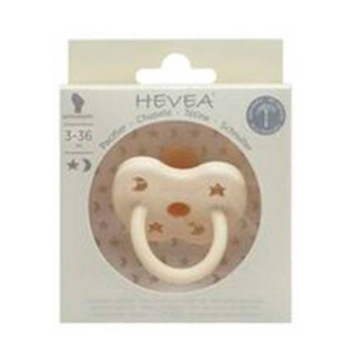 Hevea fopspeen orthodontisch natuurrubber Milky White 3-36 mnd Wit