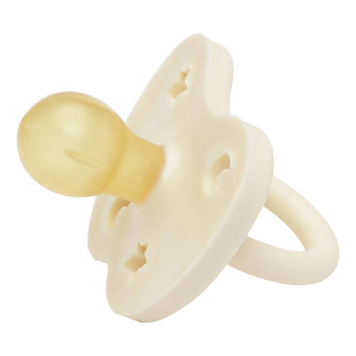 Hevea fopspeen rond natuurrubber Milky White 3-36 mnd Wit