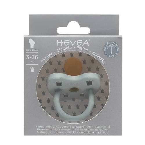 Hevea fopspeen orthodontisch natuurrubber Gorgeous Grey 3-36 mnd Grijs