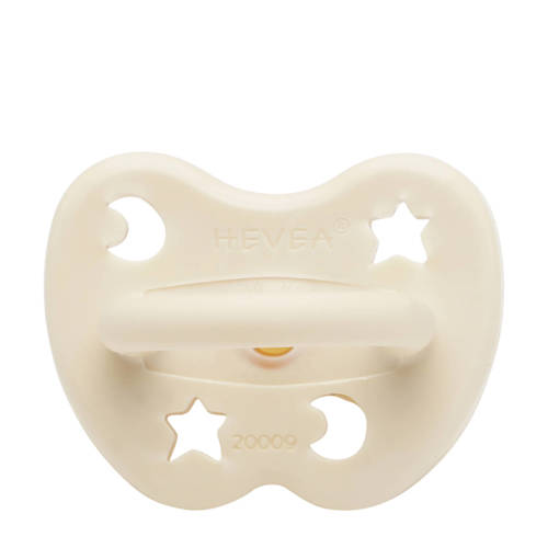 Hevea fopspeen orthodontisch natuurrubber Milky White 0-3 mnd Ecru