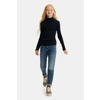 WE Fashion ribgebreide coltrui Myla donkerblauw