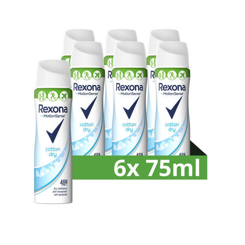 Rexona Cotton Dry anti-transpirant spray compressed - 6 x 75 ml Deodorant