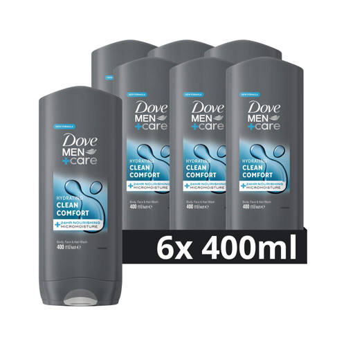 Dove Men+Care Clean Comfort 3-in-1 douchegel - 6 x 400 ml afbeelding