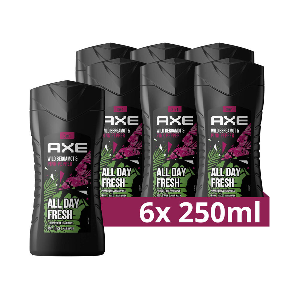 Axe Wild Bergamot & Pink Pepper 3-in-1 douchegel - 6 x 250 ml
