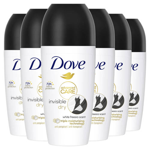 Dove Advanced Care Invisible Dry anti-transpirant deodorant roller 6 x 50 ml