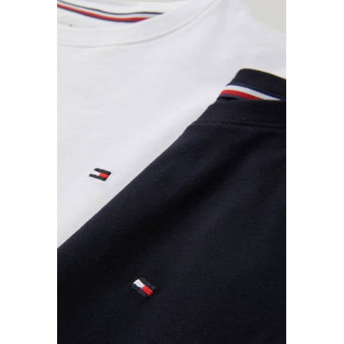 Tommy Hilfiger T-shirt - set van 2 donkerblauw/wit Jongens Katoen Ronde hals