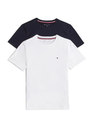 T-shirt - set van 2 donkerblauw/wit