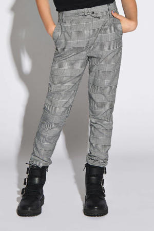geruite broek Pop grijs melange/zwart/wit