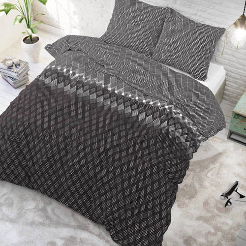 Sleeptime Polyester-katoen dekbedovertrek 1 persoons (140x220 cm) Zwart