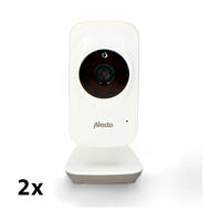 thumbnail: Alecto DVM-71+DVM-71C babyfoon met 2 camera's en 2.4" kleurenscherm, wit/taupe