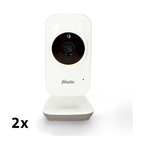 Alecto DVM-71+DVM-71C babyfoon met 2 camera's en 2.4' kleurenscherm wit taupe Babyfoon met camera