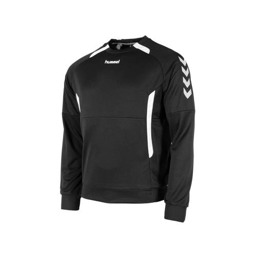 hummel sportsweater Authentic Top RN zwart/wit Jongens/Meisjes Polyester Ronde hals
