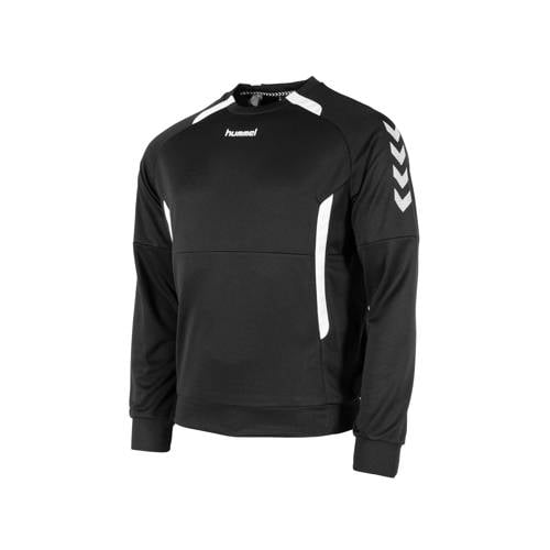 hummel Junior sportsweater Authentic Top RN zwart/wit Jongens/Meisjes Polyester Ronde hals