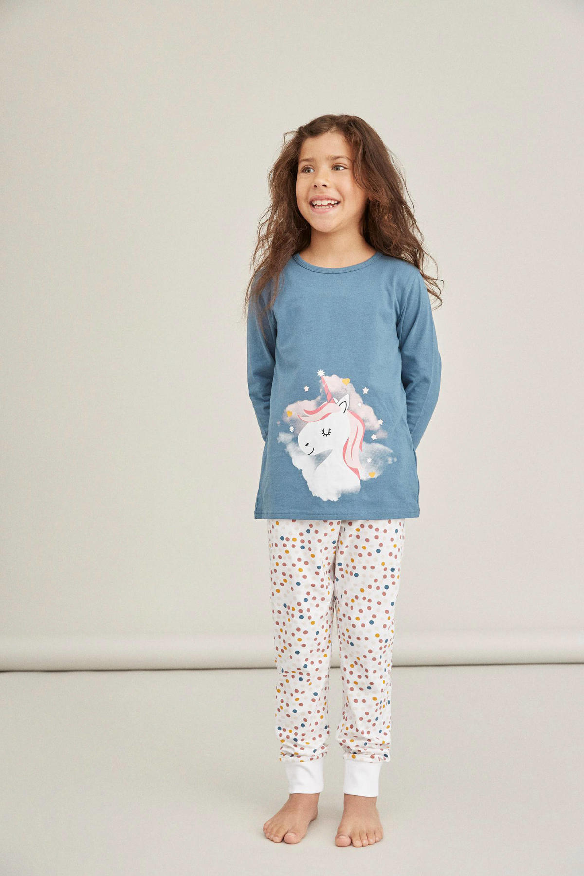 Eigen zwavel indruk NAME IT KIDS pyjama NKMNIGHTSET blauwgroen/wit/roze | kleertjes.com