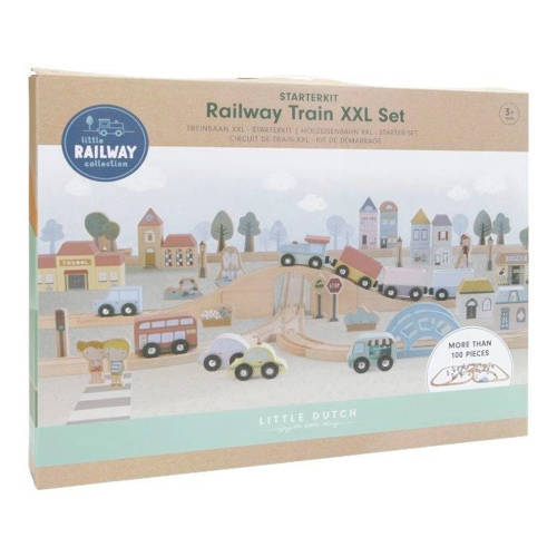 Little Dutch houten Treinbaan XL starterkit Speelgoedtrein