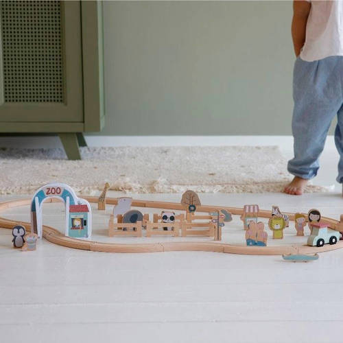 Little Dutch houten Dierentuin Speelgoedtrein | Speelgoedtrein van