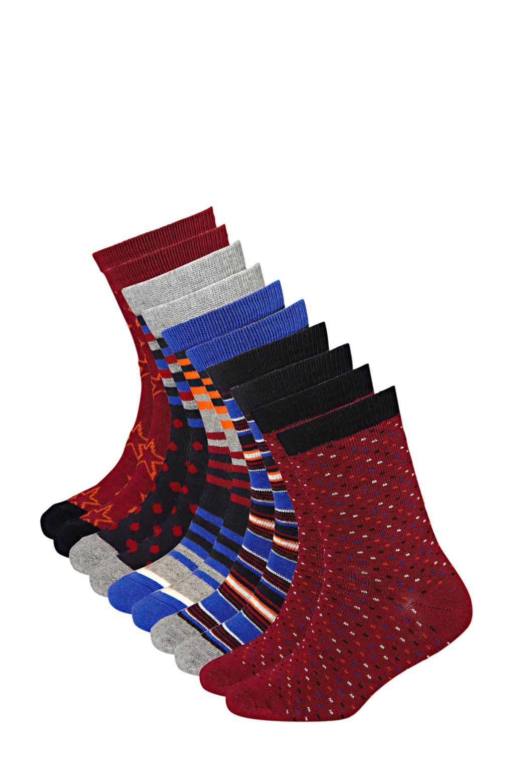 Apollo sokken met all-over print - set van 10 rood