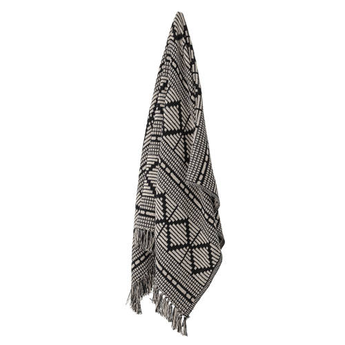 Bloomingville plaid (160x130 cm) Zwart | Plaid van