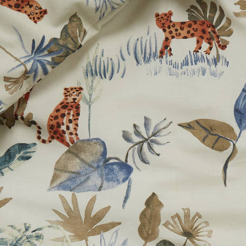 Wehkamp Home katoenen dekbedovertrek baby (100x135 cm) Wit Dierenprint