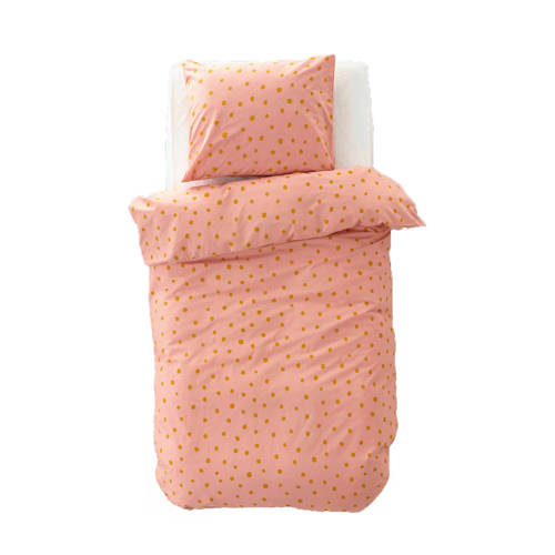 Wehkamp Home katoenen dekbedovertrek peuter (120x150 cm) Roze Stip