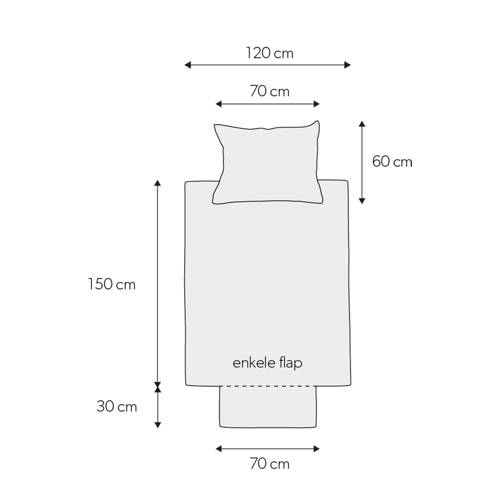 Wehkamp Home katoenen dekbedovertrek peuter (120x150 cm) Zwart Stip