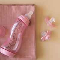 thumbnail: Difrax Natural Fopspeen - 0 tot 6 Maanden -Lichtblauw, Bruin, Roze, Oranje- 4 st.