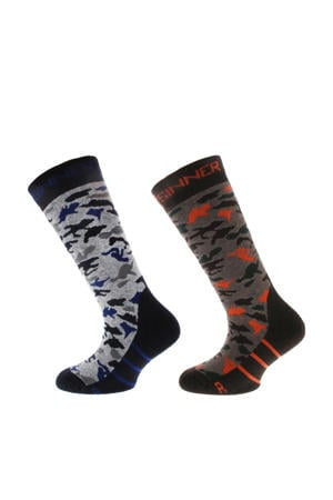 ski sokken  grijs/zwart/bruin/rood