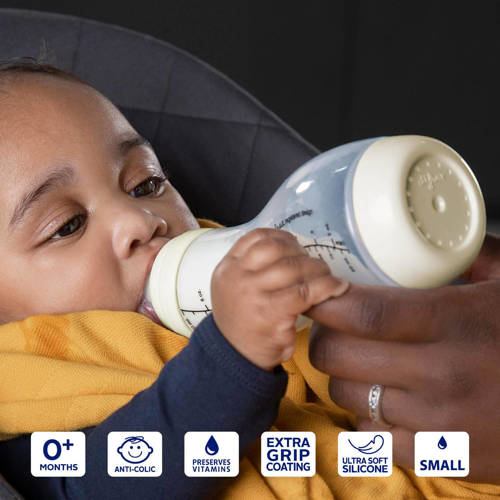 Difrax S-Babyfles Natural 250 ml Anti Koliek Beige