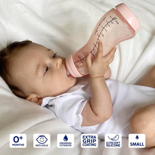 Difrax S-Babyfles Natural - 250 ml - Anti Koliek - Lichtoranje