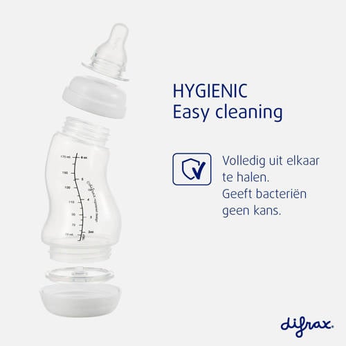 Difrax S-Babyfles Natural - 250 ml - Anti Koliek - Lichtoranje