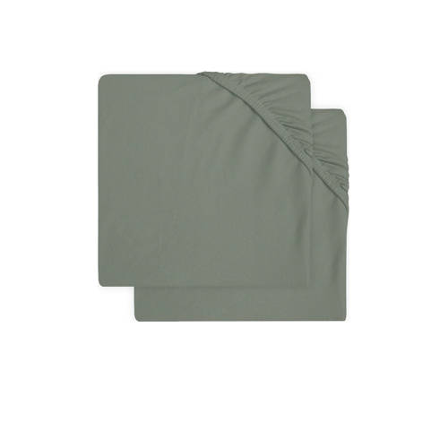 Jollein katoenen jersey ledikant hoeslaken 60x120cm - set van 2 Ash green Groen afbeelding