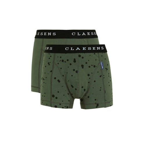 Claesen's boxershort - set van 2 groen/zwart Jongens Stretchkatoen All over print