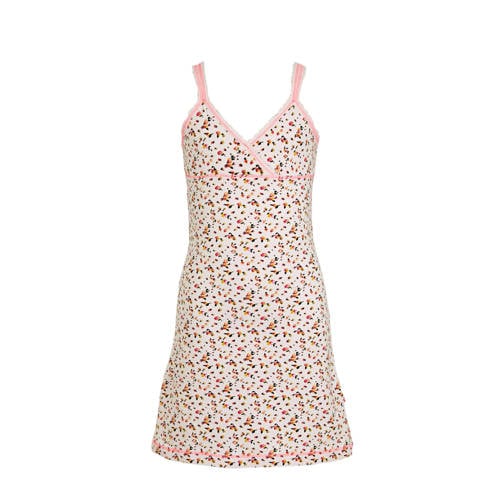 Claesen's nachthemd met bloemen roze Meisjes Stretchkatoen V-hals Bloemen