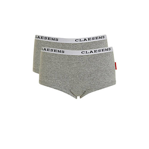 Claesen's hipster - set van 2 grijs/wit Short Meisjes Stretchkatoen Effen