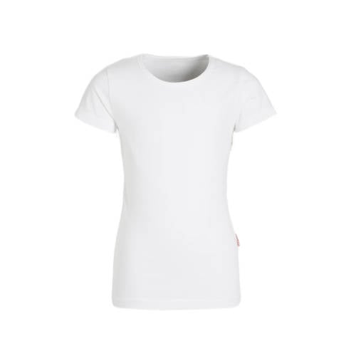 Claesen's T-shirt wit Meisjes Stretchkatoen Ronde hals Effen
