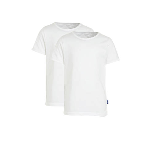 Claesen's T-shirt - set van 2 wit Jongens Katoen Ronde hals Effen