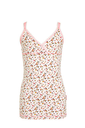 singlet met bloemen roze