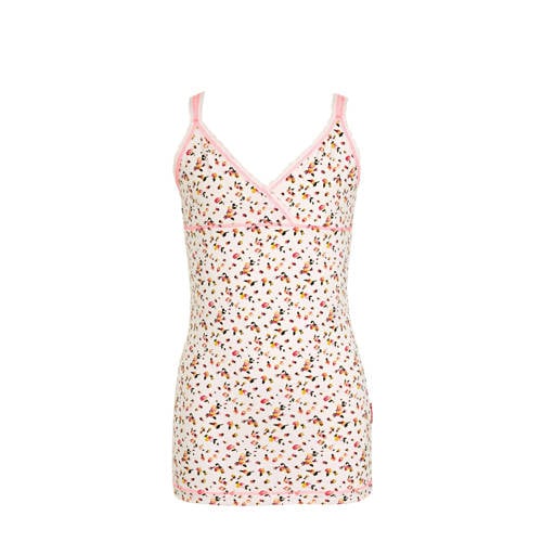 Claesen's singlet met bloemen roze Hemd Meisjes Stretchkatoen V-hals Bloemen - maat 164/170 afbeelding