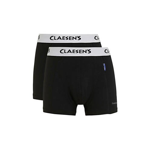 Claesen's boxershort - set van 2 zwart/wit Jongens Stretchkatoen Effen