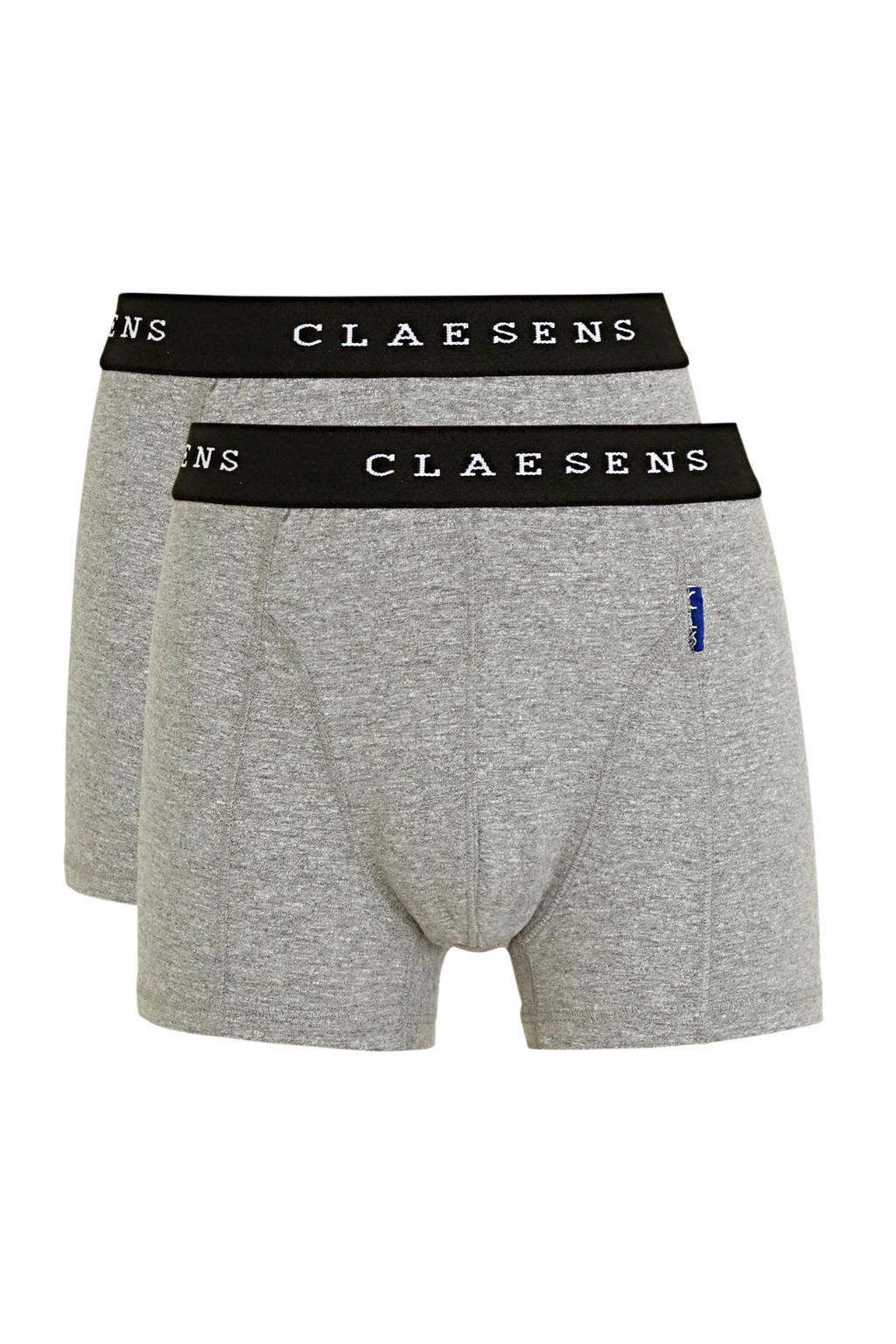 Claesen's   boxershort - set van 2 grijs melange/wit