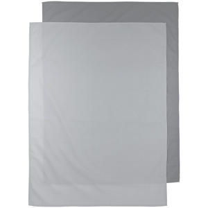 baby wieglaken - set van 2 75x100 cm Uni grijs/lichtgrijs
