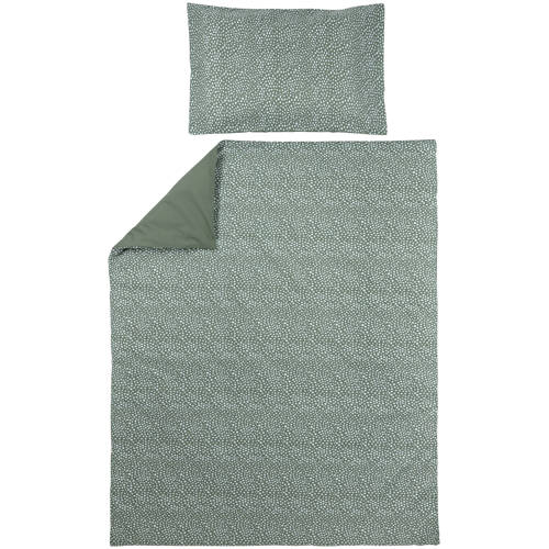 Meyco katoenen dekbedovertrek ledikant (100x135 cm) Groen afbeelding