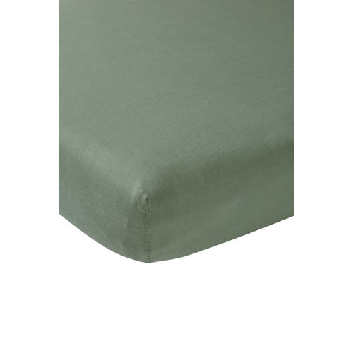 Meyco katoenen jersey hoeslaken wieg 50x90 cm forest green Groen