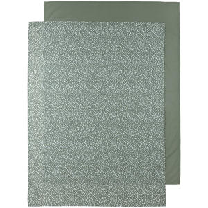 baby wieglaken - set van 2 Cheetah/Uni 75x100 cm forest green