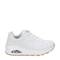 thumbnail: Witte jongens en meisjes Skechers Sketchers sneakers van imitatieleer met veters