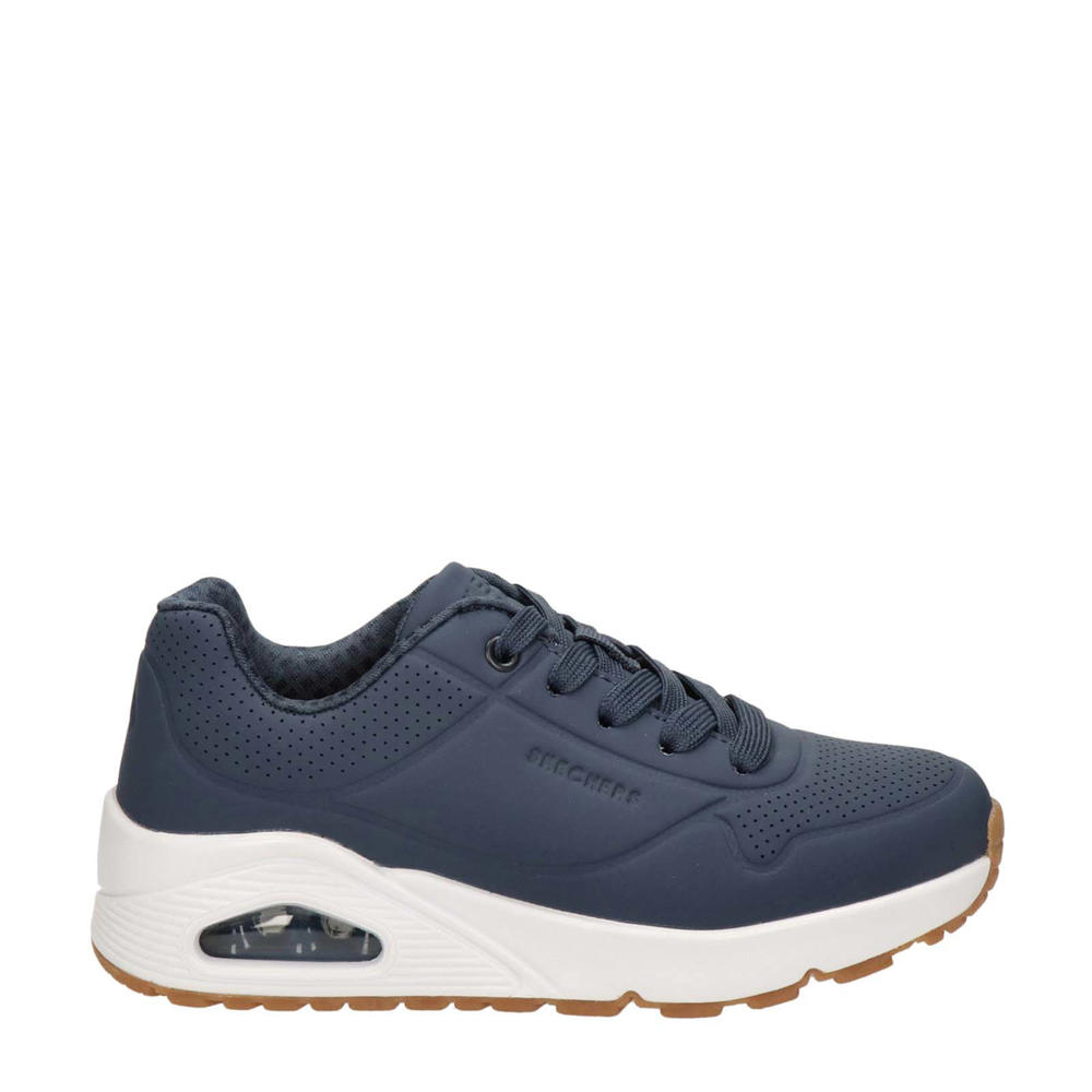 Blauwe jongens en meisjes Skechers Sketchers sneakers van imitatieleer met veters