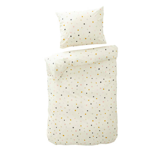Wehkamp Home katoenen dekbedovertrek 1 persoons (140x220 cm) Ecru Stip